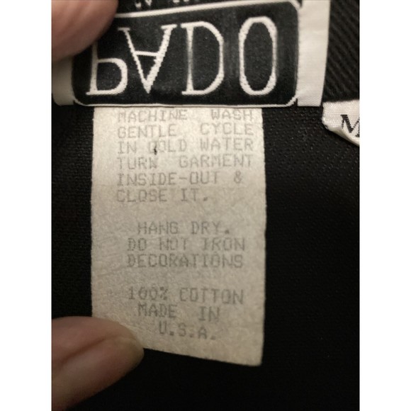 Vtg Pado California Oversize Jeweled Black Denim Jacket Batwing SZ M 90’s - Picture 9 of 15